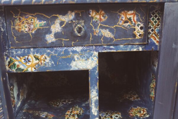 Mueble Bar Azul Vintage Estilo Antiguo y Original