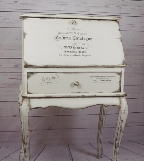 mueble vintage blanco malva muebles auxiliar recibidor estilo antiguo